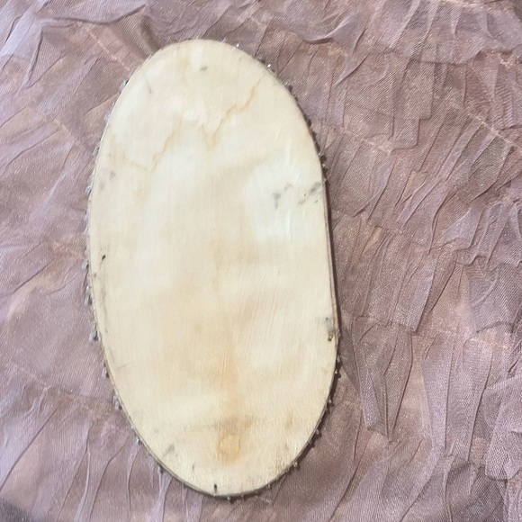 Vintage Embroidered Floral Jewelry Box with Beaded Trim and Mirror - Picture 5 of 13